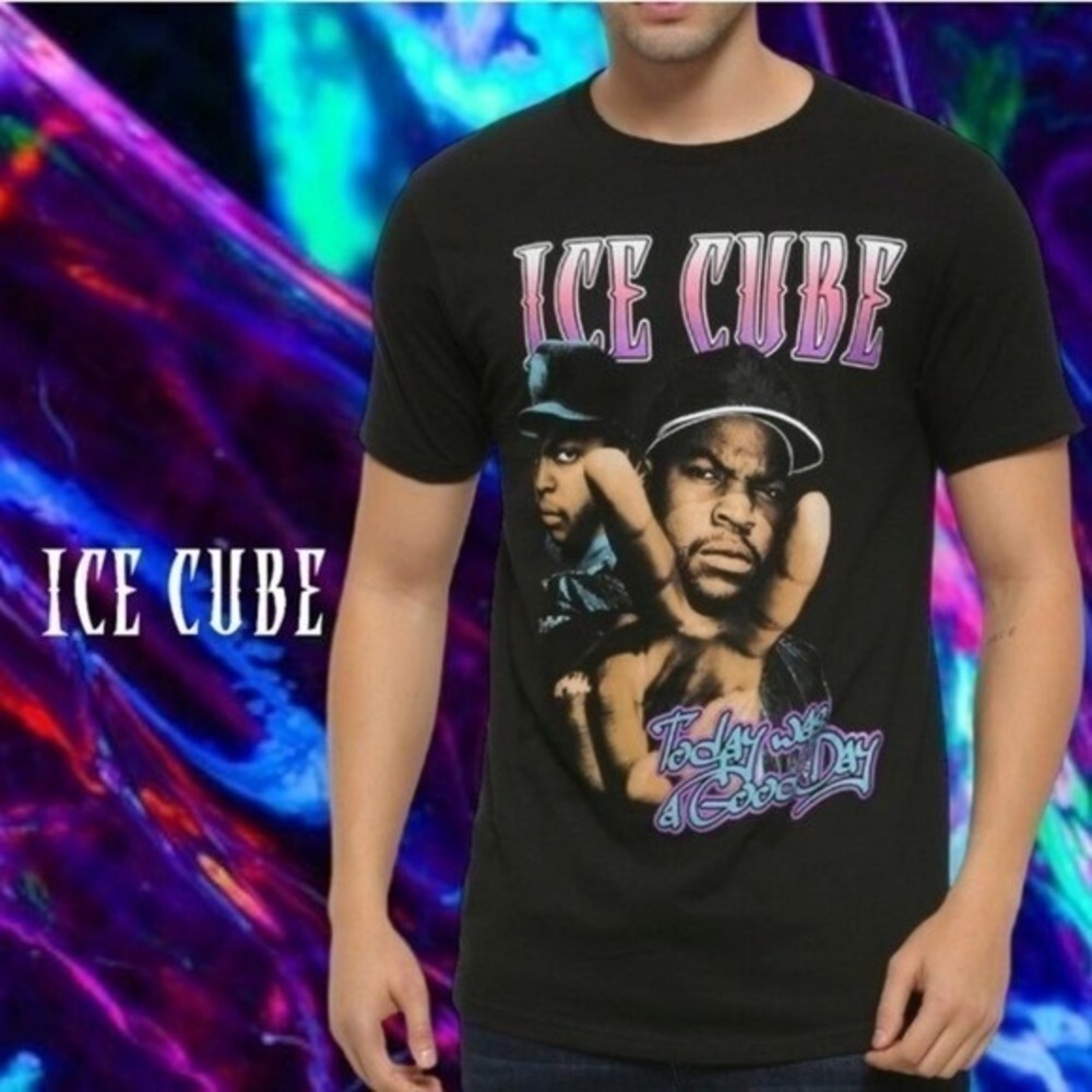 Ice Cube Graphic T-Shirt Mens Today Was A Good Day Rap Tee‎ Black XL